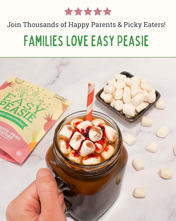 Easy Peasie Organic Vegetable Powder Blends for Picky Eaters | Veggie Additive for Kids (Red 5oz Pouch)