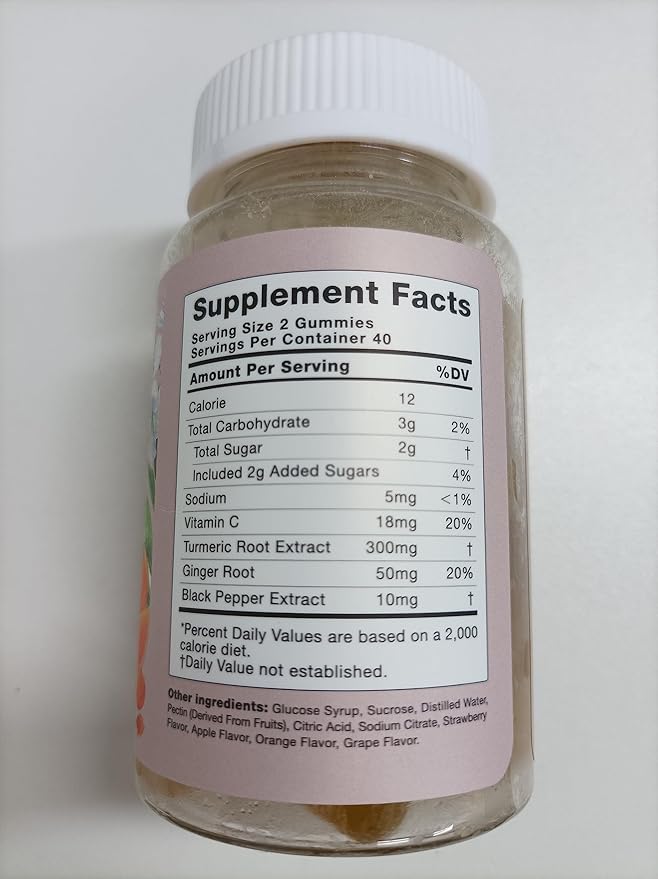 Turmeric Curcumin Gummies with Ginger & Black Pepper Herbal Supplement-400 Count for Adults and Kids - Tumeric Gummy Supplements Vegan, Organic, Gelatin-Free 5 Pack