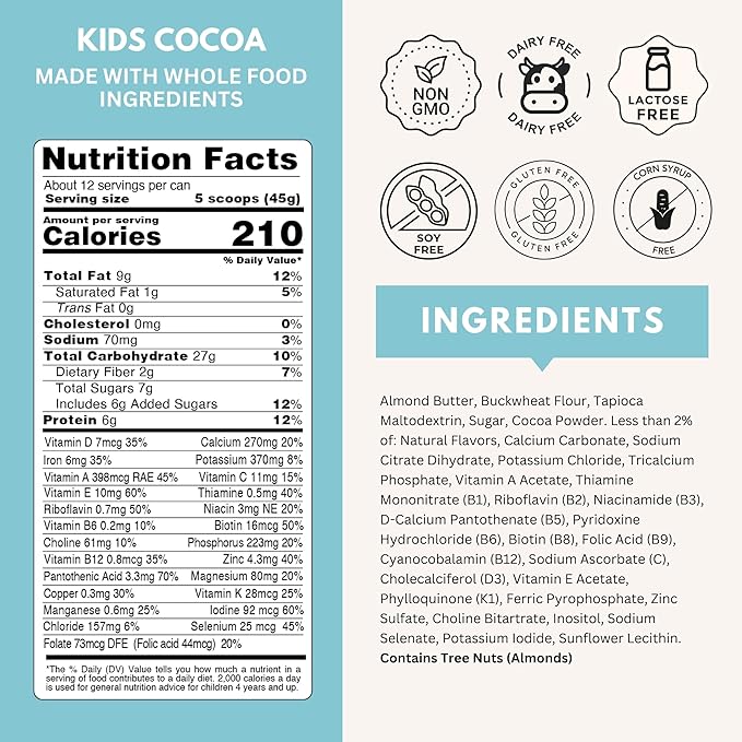 ELSE NUTRITION Plant-Based Kids Protein Shake Powder for Ages 2-12. Kids Protein Powder. Dairy-Free Complete Kids Nutrition Shake Plant Protein 25 Vitamins & Minerals, Chocolate Protein Shake, 1- Pack