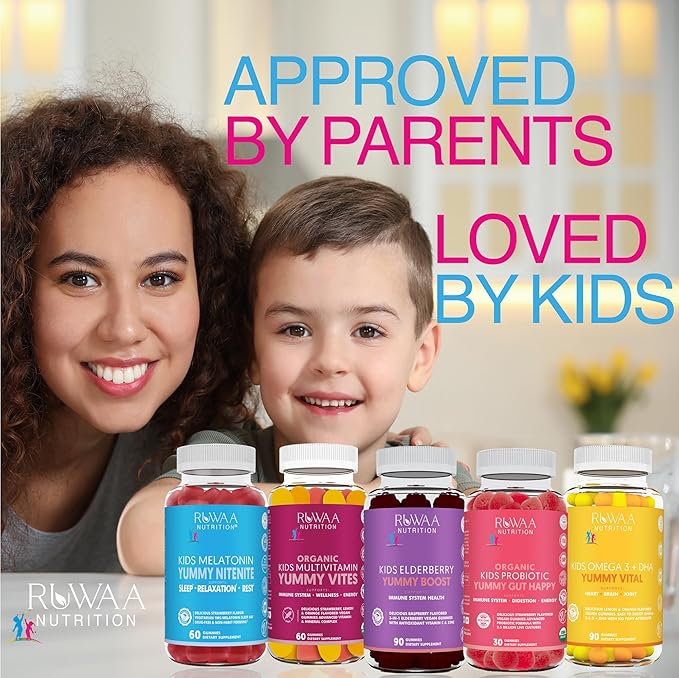 Kids Organic Probiotic Gummies for Digestive Health, Immune Support, Constipation, Bloating. 2.5 Billion CFU, Strawberry Flavor, Chewable Probiotics for Children Ages 4+, 30ct (1)