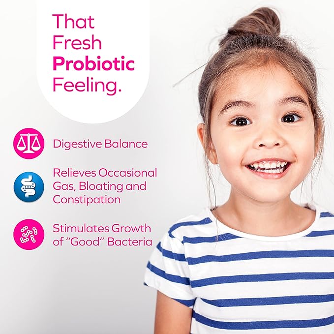 Florajen Kids Probiotics, Daily Gut Health & Immune Support Supplement, Constipation and Bloating Relief, 120 Capsules (Refrigerated)