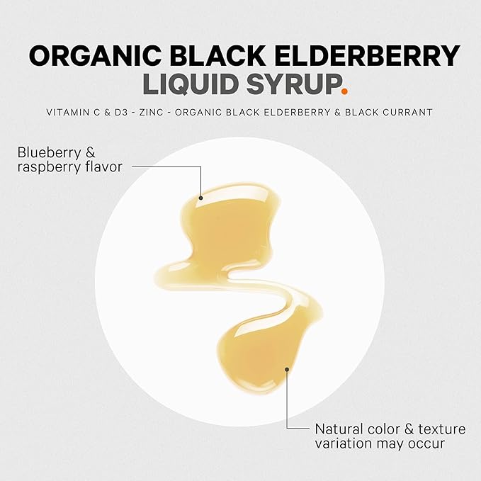 Codeage Elderberry Vitamins Pro - Organic Black Elderberry Liquid Drops - Vitamin C, D3, Zinc, Black Currant - 2-Month Supply - Black Sambucus Liquid - Supplement for Adults & Kids - 4 fl oz