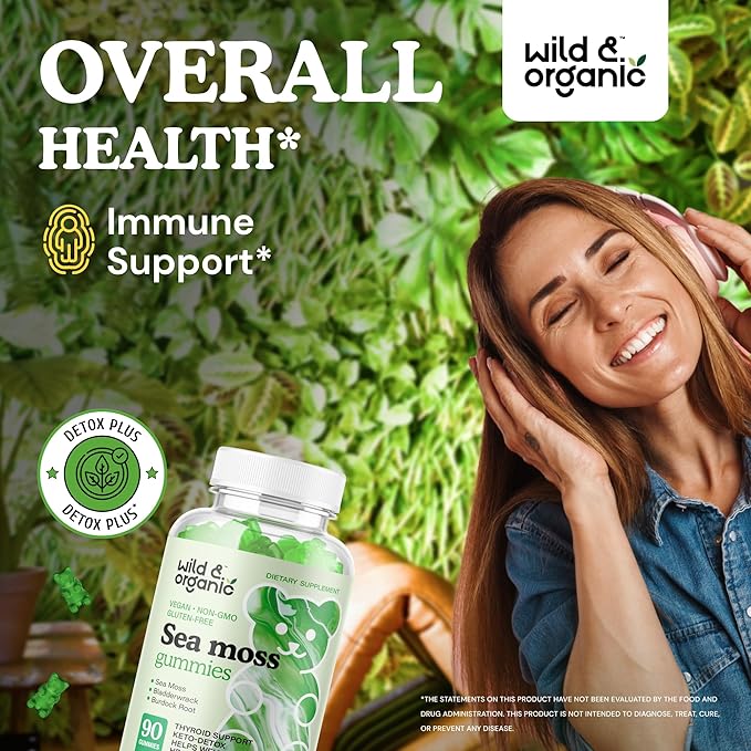 Wild & Organic Sea Moss Gummies for Adults & Sea Moss Gummies for Kids