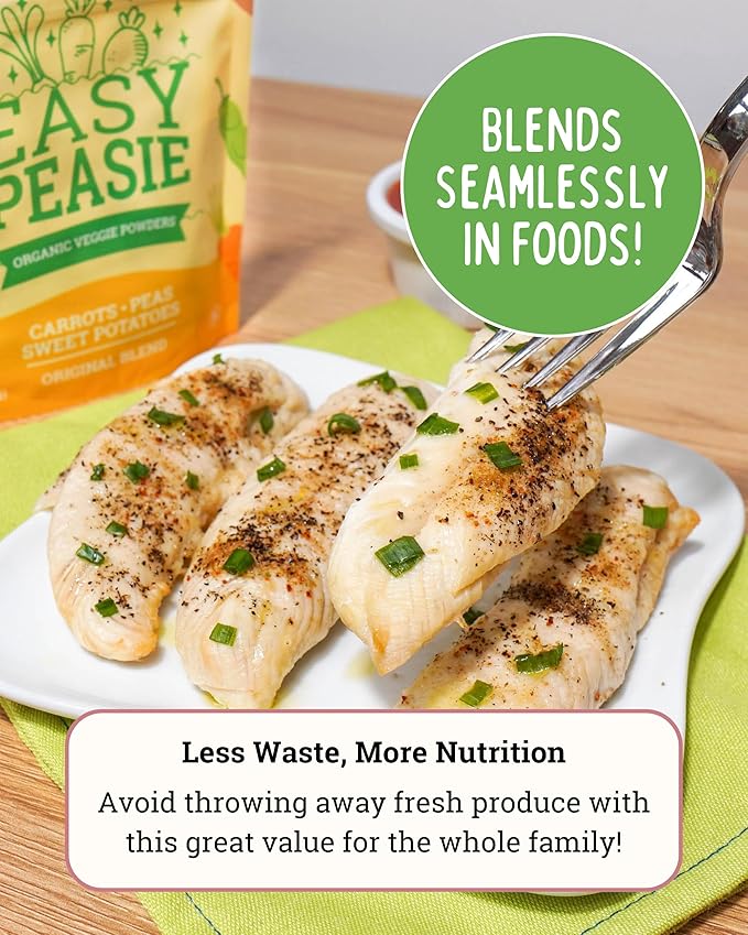 Easy Peasie Organic Veggie Powder Blends for Kids and Picky Eaters | Hidden Vegetable Powder Additive for Meals and Smoothies (3-Pack Pouches: Green, Red, and Original - each 2 oz)