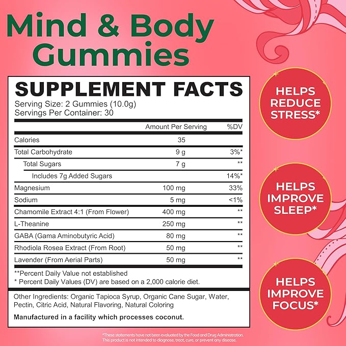 Stress Relief Supplement for Women & Kids | L Theanine GABA Supplements with Rhodiola Rosea for Stress | Magnesium Citrate Gummies for Kids | Cortisol Supplements for Women | Kava Kava Alternative