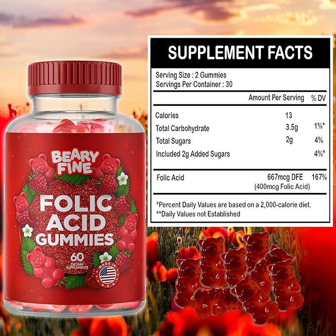 Sea Moss & Elderberry Gummies with Folic Acid – Immune, Thyroid & Prenatal Support for Adults & Kids – Vegan, Non-GMO – 60 Berry-Flavored Gummies – Made in The USA