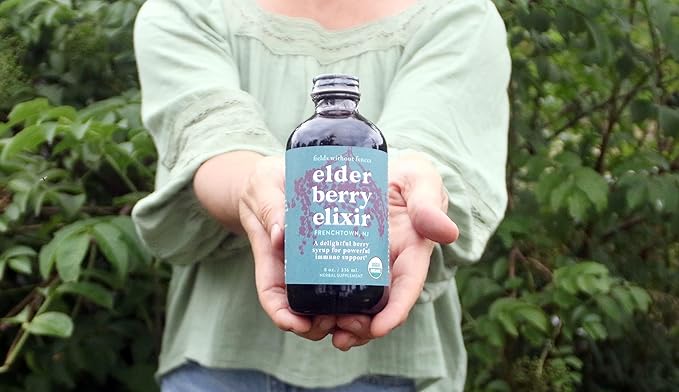 Elderberry Elixir – Immune Support for Adults & Kids – Certified Organic, Farm-Fresh Elderberry Syrup – Made in The USA (4 oz)