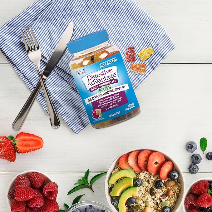 Digestive Advantage Daily Probiotic Gummy for Kids, Multi, Natural Fruit Flavours, 80.0 Count