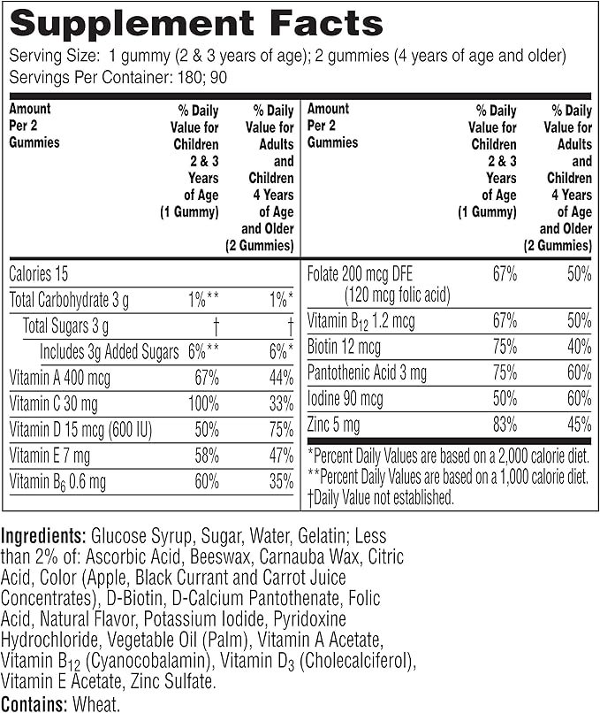 One A Day Kids Trolls Multivitamin Gummy, Kids Vitamins with Vitamins A, B6, B12, C, D, E, Zinc, Folic Acid and Biotin (Packaging May Vary), Trolls, 180 Count