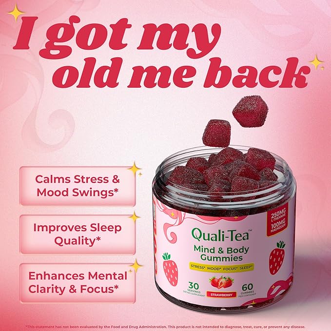 Stress Relief Supplement for Women & Kids | L Theanine GABA Supplements with Rhodiola Rosea for Stress | Magnesium Citrate Gummies for Kids | Cortisol Supplements for Women | Kava Kava Alternative